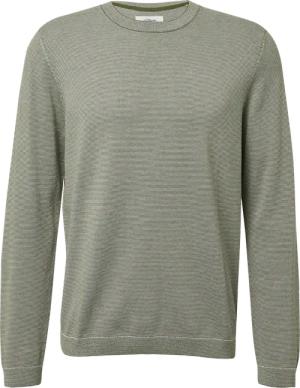 Fein gestreifter Pullover mit Crew Neck und abgesetzten Bündchen