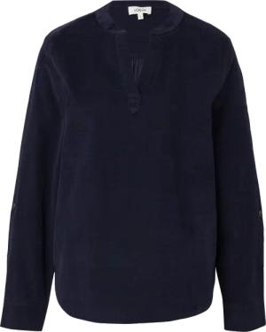 Feincord-Bluse mit Turn-up und Raffung am Rücken