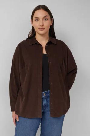 Feincordbluse mit Hemdkragen