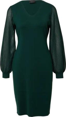 Feinstrick-Kleid aus Viskosemix mit semitransparenten Ärmeln