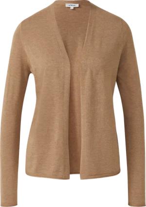 Feinstrickjacke mit Rollkante am Saum