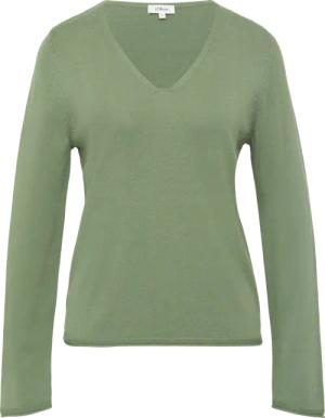 Feinstrickpullover mit V-Ausschnitt und Rollkante am Saum