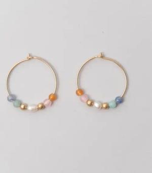 fejn jewelry Ohrringe 'summer pearl' mit Süsswasserperlen und Halbedelsteine