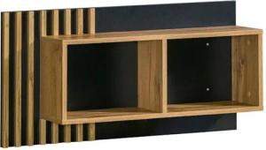 Feldmann-Wohnen Wandregal Lamia, 2 Ablageflächen, Belastbarkeit 3kg, Lamellen Mitteldichte Faserplatte 1-tlg., B/T/H 90cm / 21cm / 46cm, Wotan Eiche schwarz