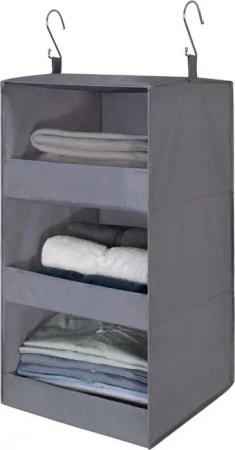 FELIXLEO Hängeregal Hänge Organizer Stoff mit 3 Fächern Faltbar für Kleiderschrank, 1-tlg.