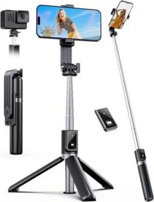 FELIXLEO Selfie-Stick Selfie Stick Stativ mit Fernbedienung 360 Drehbar Smartphone