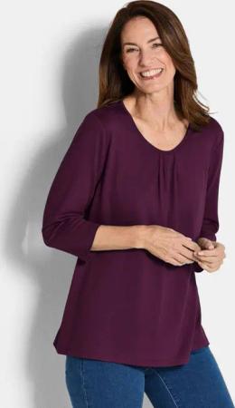 Feminines Shirt aus Viskose-Jersey - bordeaux - Gr. 23 von Goldner Fashion