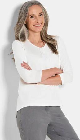 Feminines Shirt aus Viskose-Jersey - cremeweiß - Gr. 48 von Goldner Fashion