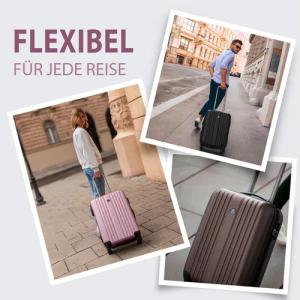 FERGÉ Kofferset Hartschale 3 teilig Koffer Set erweiterbar TOULOUSE, 4 Rollen, (3er Kofferset stabil und leicht mit Zahlenschloß, 3 tlg., Hartschalen-Trolley Set 3 Größen Handgepäck Koffer M XL), Trolley 3er Koffer Set, Reisekoffer 4 Rollen, Premium Rollk