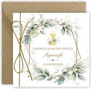 Festivalartikel Einladungskarten Einladung Kommunion + Name + Umschlag + Schnur für Jungen/Mädchen