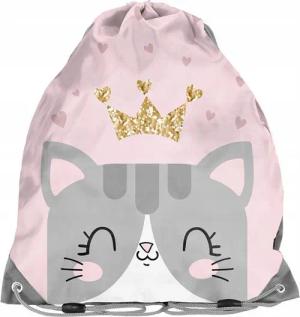 Festivalartikel Gymsack Modischer rosa Turnbeutel mit Kätzchen-Design für Mädchen - PASO