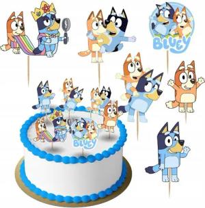 Festivalartikel Tortenstecker Bluey Topper Set 6 Stk Geburstag Torten Deko Kuchen Junge