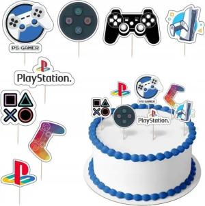 Festivalartikel Tortenstecker Topper Playstation PS Papier Figuren 8 Stueck Topper