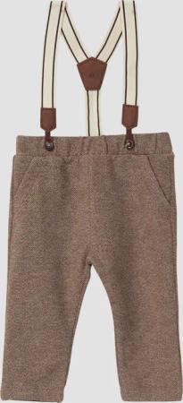 Festive Hose mit Herringbone-Muster und Hosenträgern