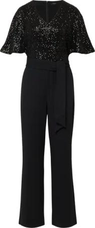 Festlicher Overall mit Pailletten und Bindegürtel