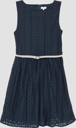 Festliches Spitzenkleid mit Glitzergürtel