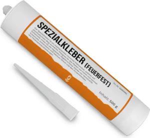 Feuerfest 123 GmbH Mörtel Universal feuerfester Spezial-Kleber, (hitzebeständig bis 1.350 °C, physikalische Trocknung), für Schamotte, Vermiculite und feuerfeste Bauteile