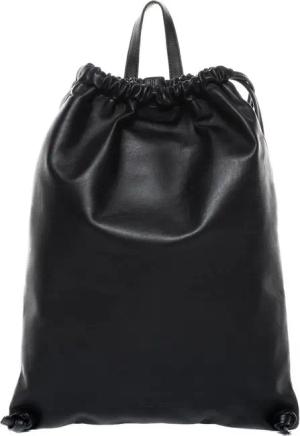 FEYNSINN Rucksack echt Leder Bucket-drawstring groß schwarz, Cityrucksack Echtleder, Daypack, Leder-Rucksack Damen Herren schwarz