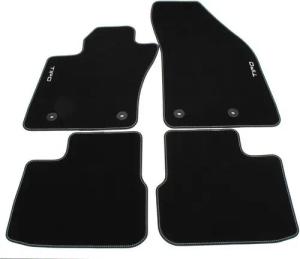 FIAT Auto-Fußmatte Original Fußmatten Textilmatten Velourmatten Satz 50927831 (4 St), für Fiat Tipo Kombi, 5-Türer, Tipo Logo und grau silber vernähter Umrandung