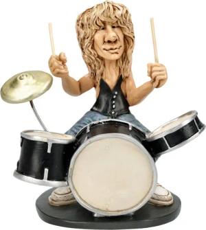 Figuren Shop GmbH Dekofigur Drummer Steven Figur – Rockstar Sammlerfigur Schlagzeuger 10,5 cm