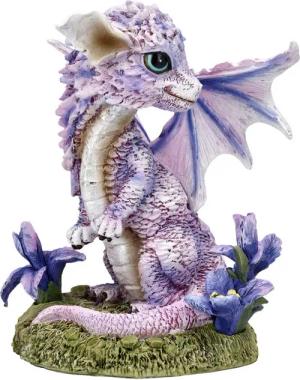 Figuren Shop GmbH Fantasy-Figur Drachen Herz Figur – Lila Fantasy Drache Statue 13 cm Dekofigur