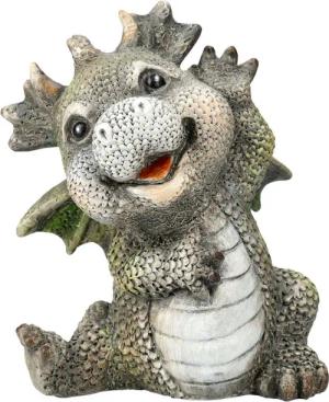 Figuren Shop GmbH Gartenfigur Gartenfigur - Lachender Drache - Fantasy Deko Garten Figur