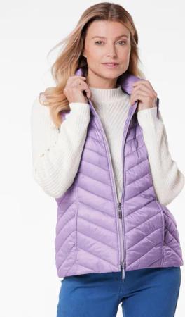 Figurschmeichelnde Weste mit leichter Wattierung - flieder - Gr. 22 von Goldner Fashion