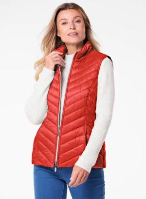 Figurschmeichelnde Weste mit leichter Wattierung - rot - Gr. 19 von Goldner Fashion