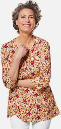 Figurschmeichelndes Drucktunika-Shirt - bunt / geblümt - Gr. 19 von Goldner Fashion