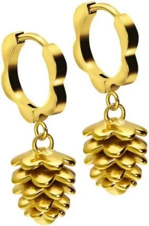 FILANGO Paar Creolen Chirurgenstahl Ohrclicker Creolen TANNENZAPFEN (Creolen, 1-tlg)