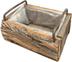 finehomegarden Blumenkasten Pflanzkasten Griff Holzkasten Holz 20x15cm H8,5cm + 30x15cm H8,5cm (1 St), rechteckig Antik Look Pflanzkiste zum Bepflanzen 2Größen wählbar
