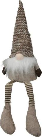 finehomegarden Dekofigur Wichtel Weihnachtswichtel Kantenhocker Stoff H33cm + H51cm braun/grau (1 St), Weihnachtsdeko Herbst Weihnachten 2Größen wählbar