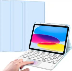 Fintie Tablet-Hülle für iPad 11. Generation 2025 11"(A16), iPad 10. Generation 2022 10.9", mit magnetischer Abnehmbarer Deutscher Touchpad Tastatur-QWERTZ Layout
