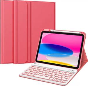 Fintie Tablet-Hülle mit Tastatur für iPad 11 Generation 2025 11'', iPad 10 Generation 2022 10,9 Zoll, 7-farbig Beleuchteter Magnetischer Abnehmbarer Keyboard