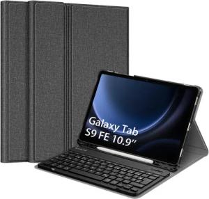 Fintie Tablet-Hülle + Tastatur für Samsung Galaxy Tab S10 Lite/S10 FE/S9 FE 10.9" & S9 11", Keyboard Cover mit Magnetisch Abnehmbarer Deutscher Bluetooth Tastatur