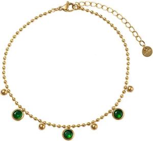 Firetti Fußkette mit Anhänger Schmuck Geschenk Körperschmuck Kreise Kugeln, mit Zirkonia (synth)