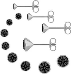 Firetti Ohrstecker-Set Multipack Schmuck Geschenk Silber 925 Ohrstecker Glitzerstein (Set, 8-tlg), mit Zirkonia (synth)