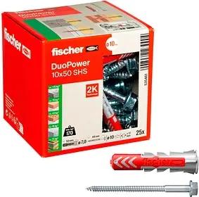 fischer DuoPower 10x50 S 2K 535461 Dübel mit Schrauben Ø 10 mm x 50 mm, 25 St.