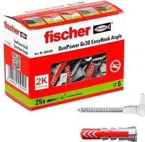 fischer EasyHook Angle - DuoPower 6x30 2K 564168 Dübel mit Schrauben, 25 St.