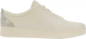 Fit Flop - "Rally" Kristall Sneaker für Damen, Leder (Weiß/Silber)