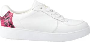 FitFlop - Damen Sneaker, Schlangenmuster, Leder (Weiß/Himbeere)