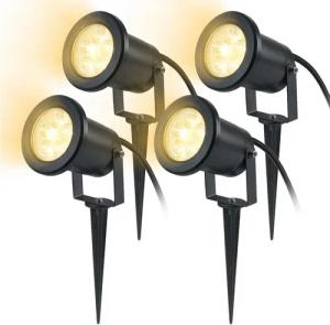FIVMEN LED Gartenstrahler Gartenleuchte mit Erdspieß Warmweiß Gartenlampe, für Außenbereich Garten Teich Landschaft, ohne Schukostecker