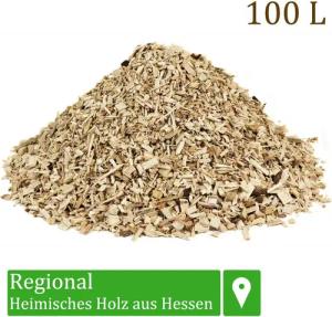 Flameup Holzhäcksel Hackschnitzel für Ofen Rindenmulch für Garten Holz Pflanzen 100-500 L, 100 l