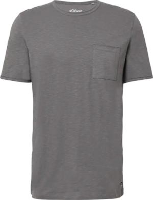 Flammgarn-T-Shirt mit Brusttasche und offenen Kanten