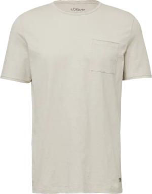 Flammgarn-T-Shirt mit Brusttasche und offenen Kanten