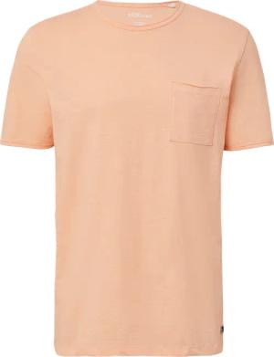 Flammgarn-T-Shirt mit Brusttasche und offenen Kanten