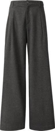 Flanell-Hose mit Bundfalten und weitem Bein