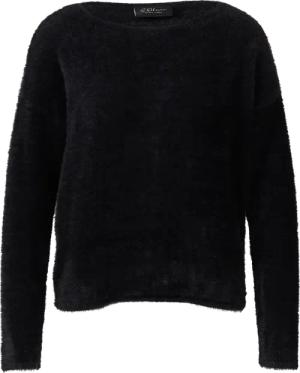 Flauschiger Pullover mit U-Boot-Ausschnitt