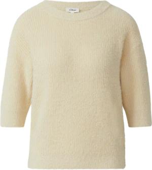 Flauschiger Strickpullover mit halbem Arm