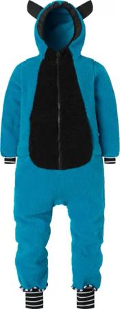 Fleeceanzug Monster blau Grow System in Beinen und Ärmeln
